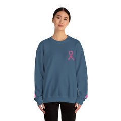 Courage, Strength & Faith – Breast Cancer Awareness Unisex Crewneck Sweatshirt
