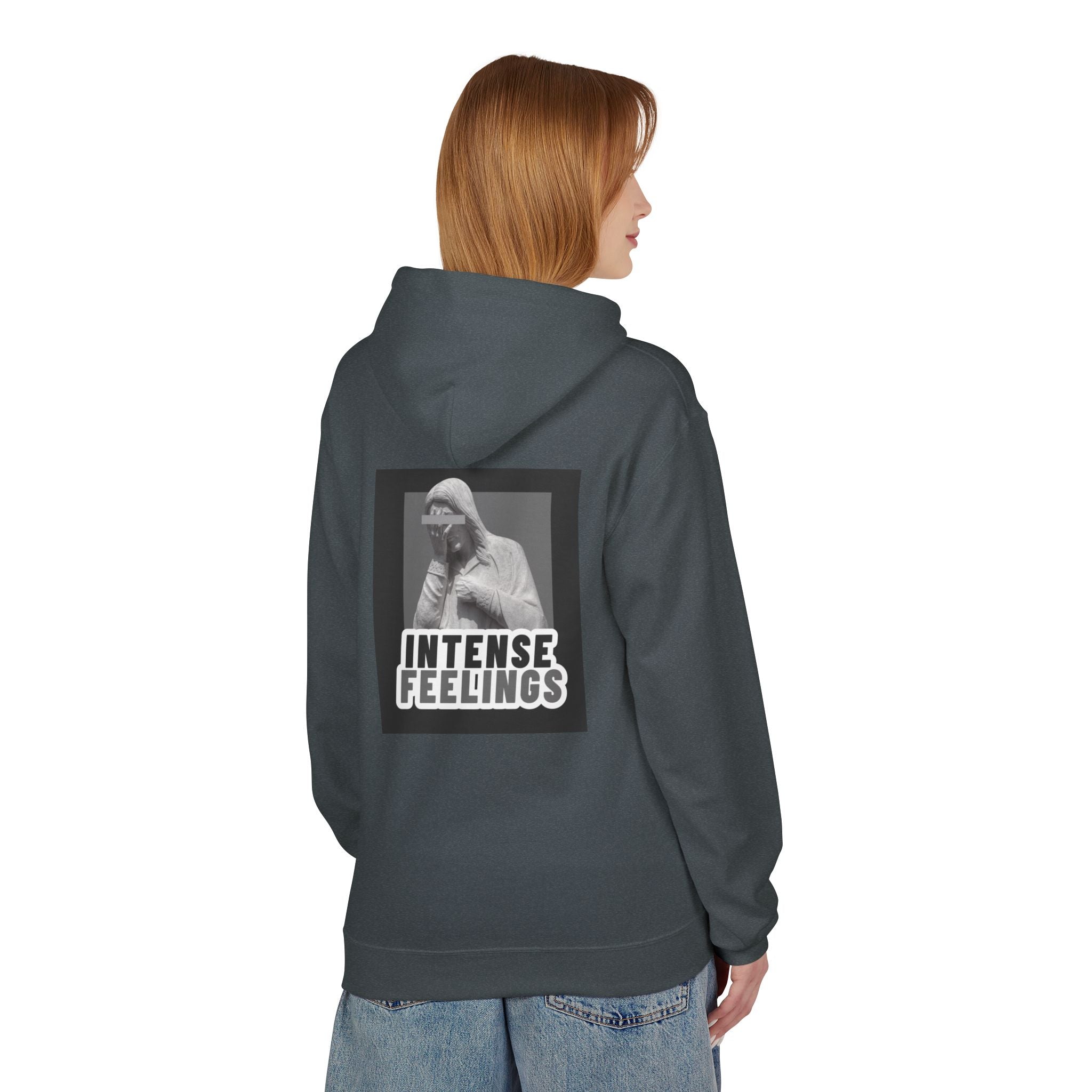 Intense Feelings Unisex Midweight Hoodie - Grey Print