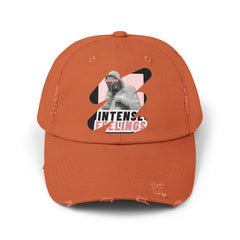Intense Feelings - Black/Rose Pink Print Vintage Distressed Hat