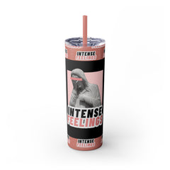 Intense Feelings - Black/Rose Pink Print Skinny Tumbler