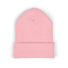 Breast Cancer Awareness Embroidered Beanie – Courage, Strength & Faith Ribbon