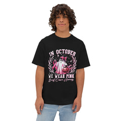 In October We Wear Pink – Breast Cancer Awareness Unisex Oversized Boxy Tee