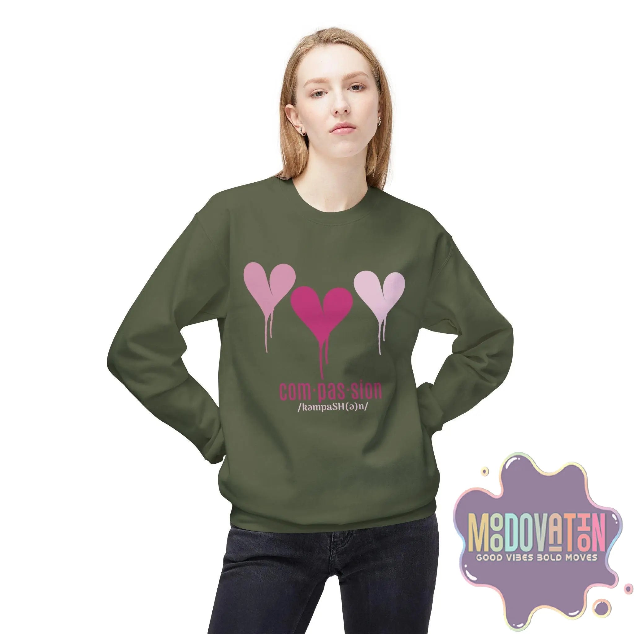 Self-Compassion Unisex Midweight Crewneck Sweatshirt - MOODOVATION