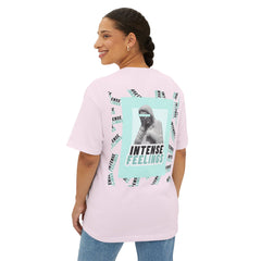 Intense Feelings – Cyan Print Unisex Oversized Tee