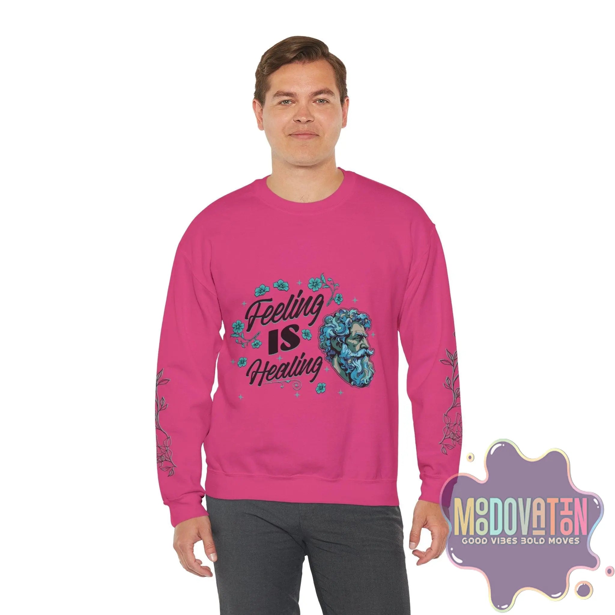 Feeling Is Healing Unisex Heavy Blend Crewneck Sweatshirt - MOODOVATION