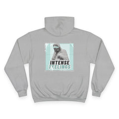 Intense Feelings Champion Unisex Hoodie - Cyan Print
