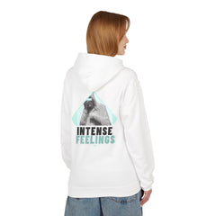 Intense Feelings Unisex Midweight Hoodie - Cyan Print