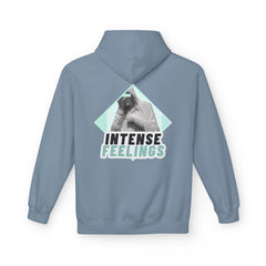 Intense Feelings Unisex Midweight Hoodie - Cyan Print
