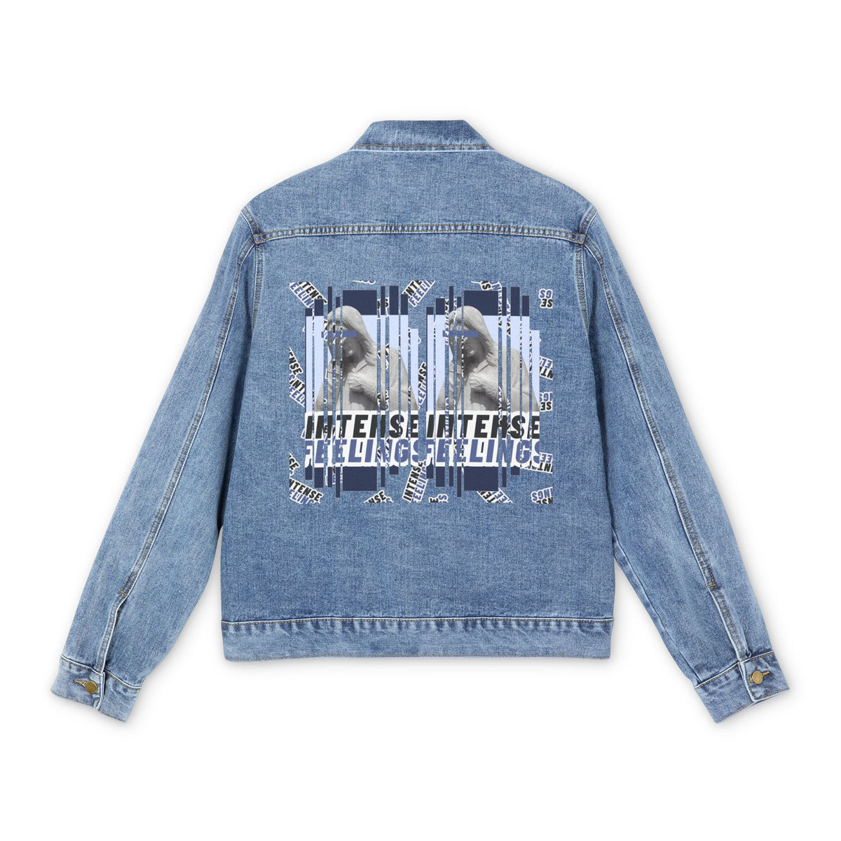Intense Feelings Men's Street Denim Jacket - Navy