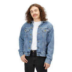 Intense Feelings - Cyan Print Men's Street Denim Jacket