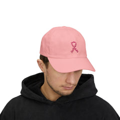 Breast Cancer Awareness Embroidered Ribbon Classic Dad Hat