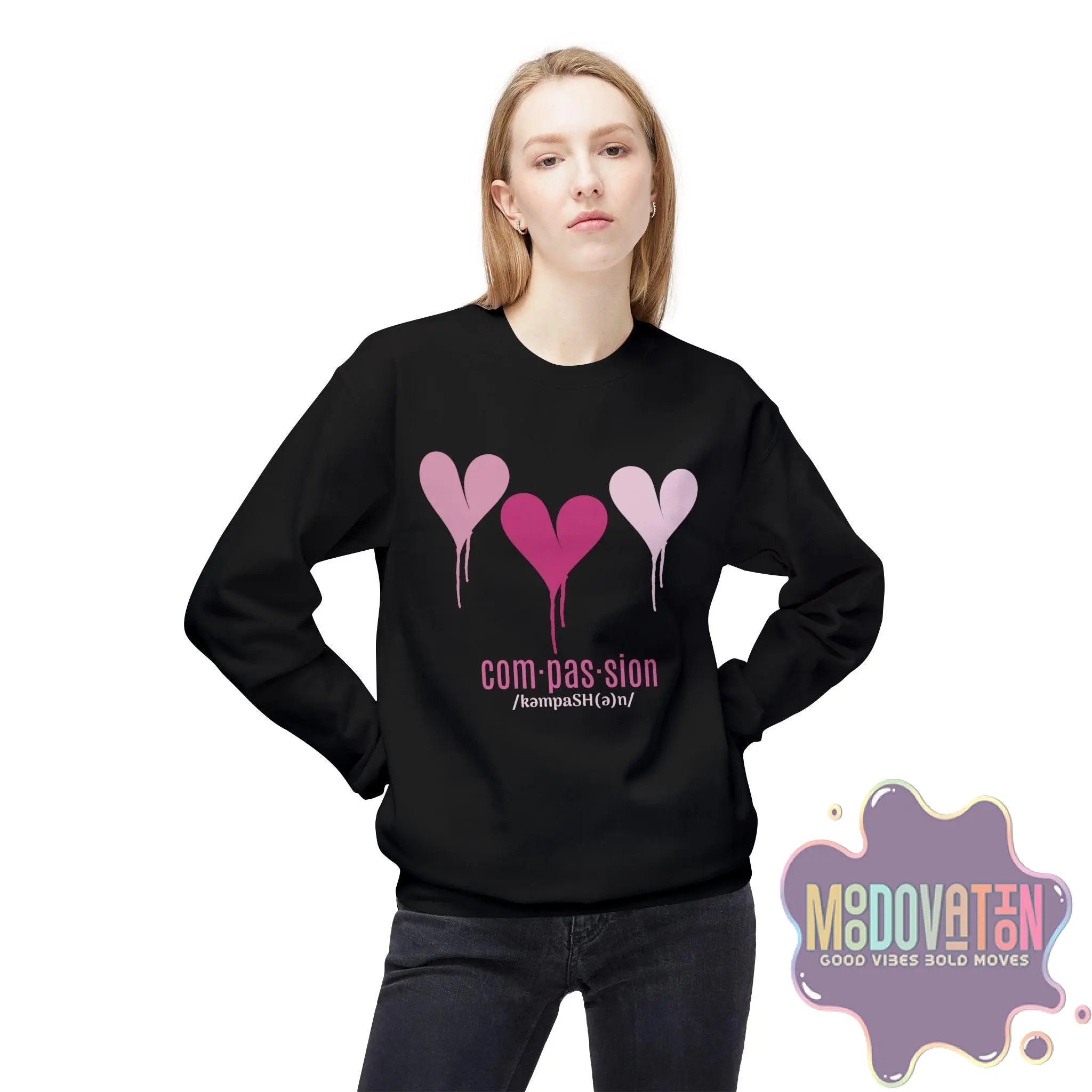 Self-Compassion Unisex Midweight Crewneck Sweatshirt - MOODOVATION