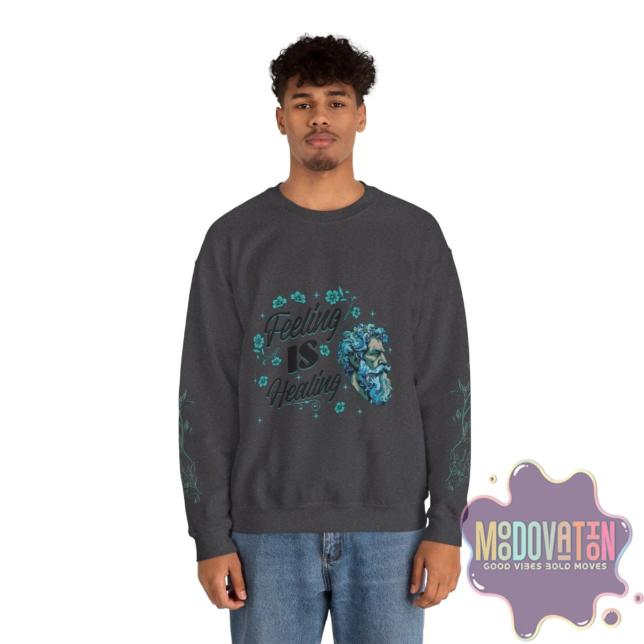 Feeling Is Healing Unisex Heavy Blend Crewneck Sweatshirt - MOODOVATION