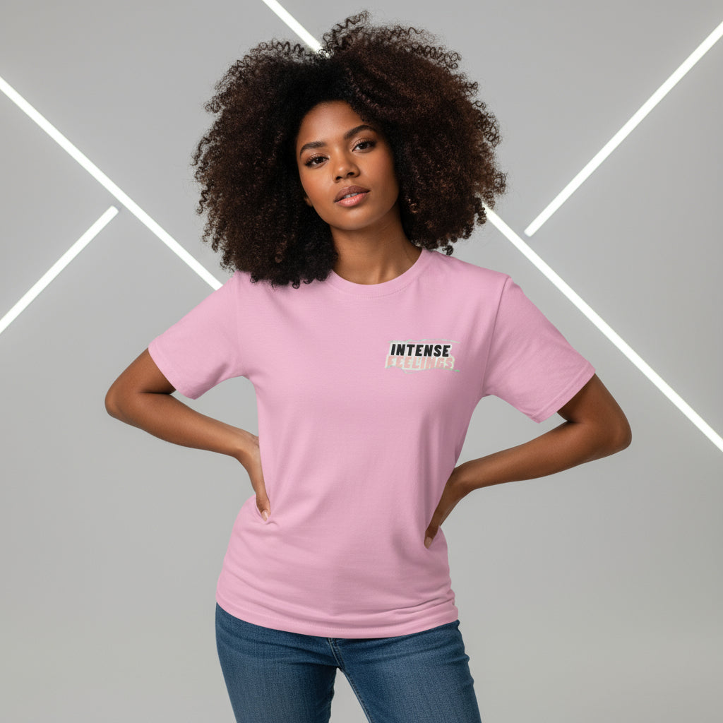 Intense Feelings - Rose Pink Print Unisex Champion T-Shirt Moodovation