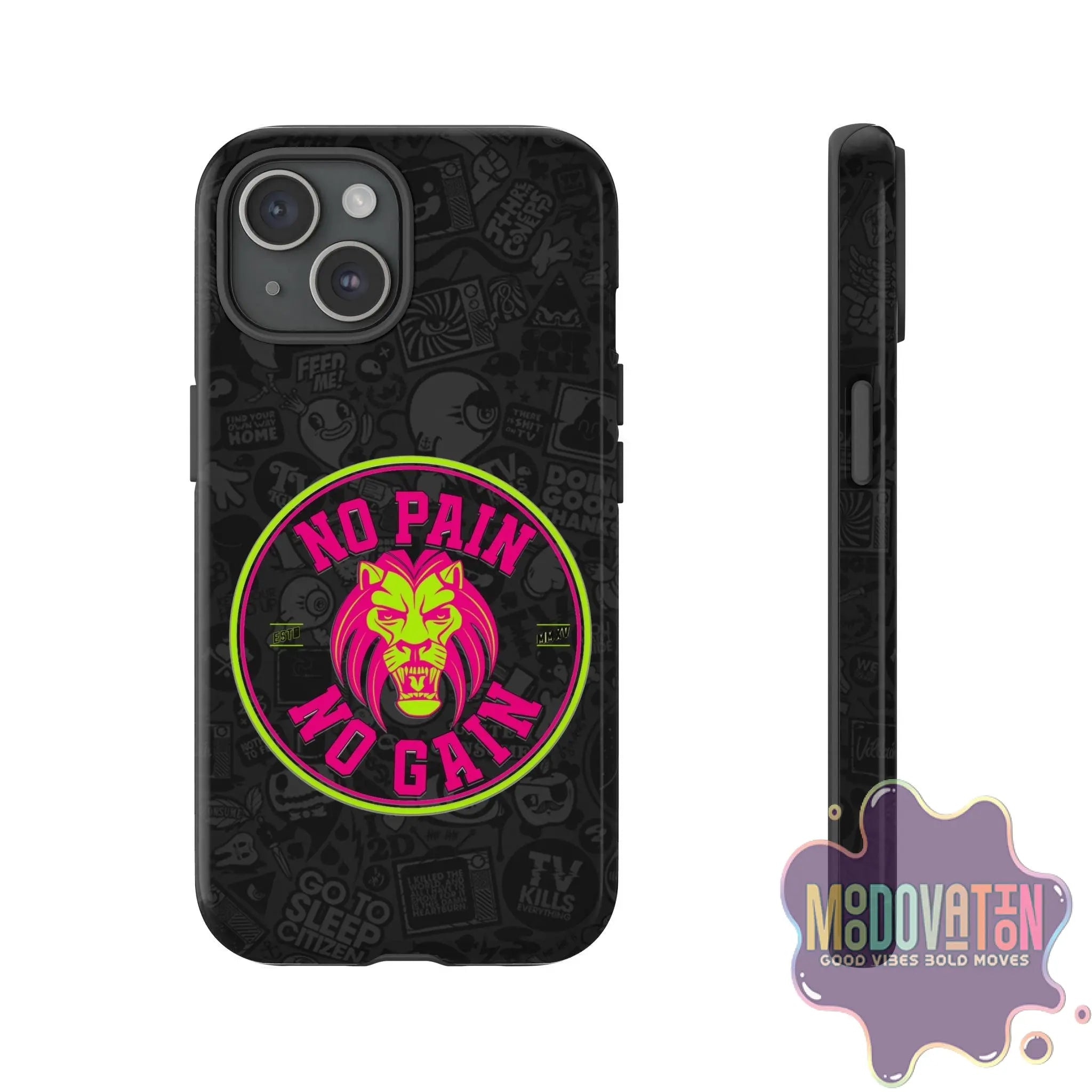 No Pain No Gain Phone Case - Black - MOODOVATION