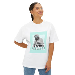 Intense Feelings – Cyan Print Unisex Oversized Tee