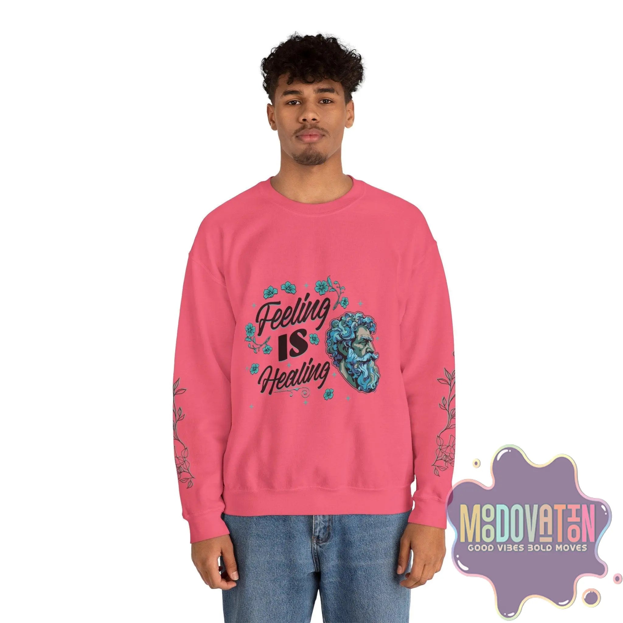 Feeling Is Healing Unisex Heavy Blend Crewneck Sweatshirt - MOODOVATION