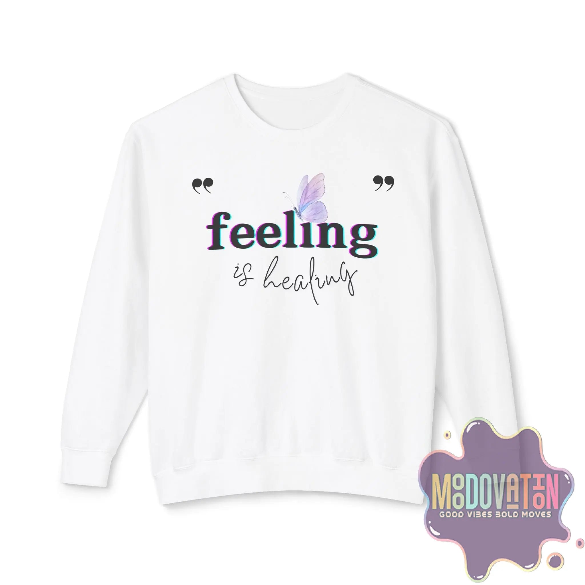 Feeling Is Healing Lightweight Crewneck Sweatshirt - Spring Edition Moodovation
