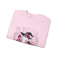In October We Wear Pink – Breast Cancer Awareness Unisex Crewneck Sweatshirt