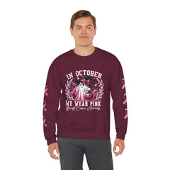 In October We Wear Pink – Breast Cancer Awareness Unisex Crewneck Sweatshirt