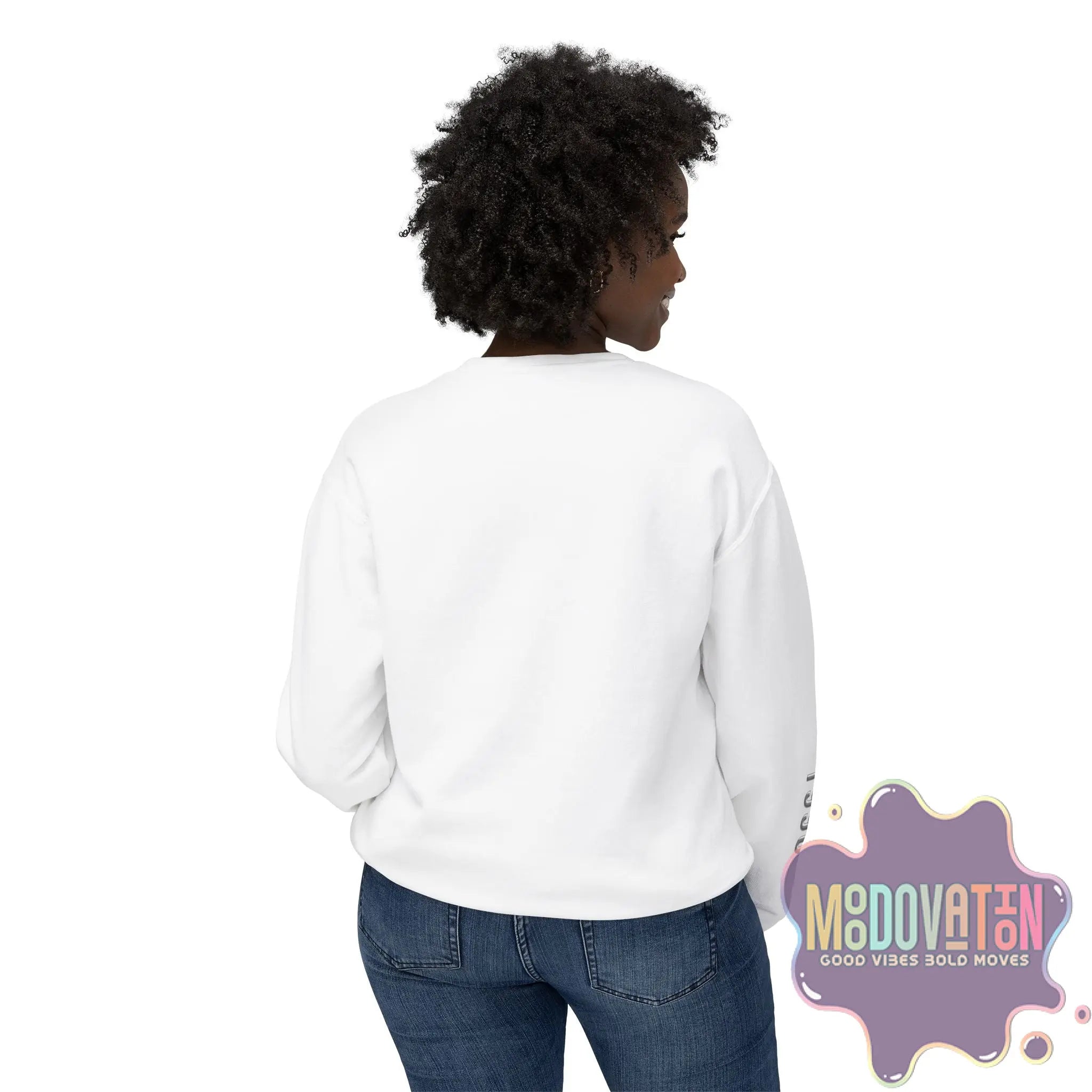 Good Vibes Bold Moves Personalized Unisex Lightweight Crewneck Sweatshirt - Brand Edition Moodovation