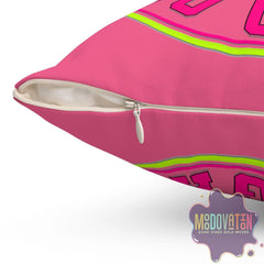 No Pain No Gain Spun Polyester Square Pillow - Watermelon Pink - MOODOVATION