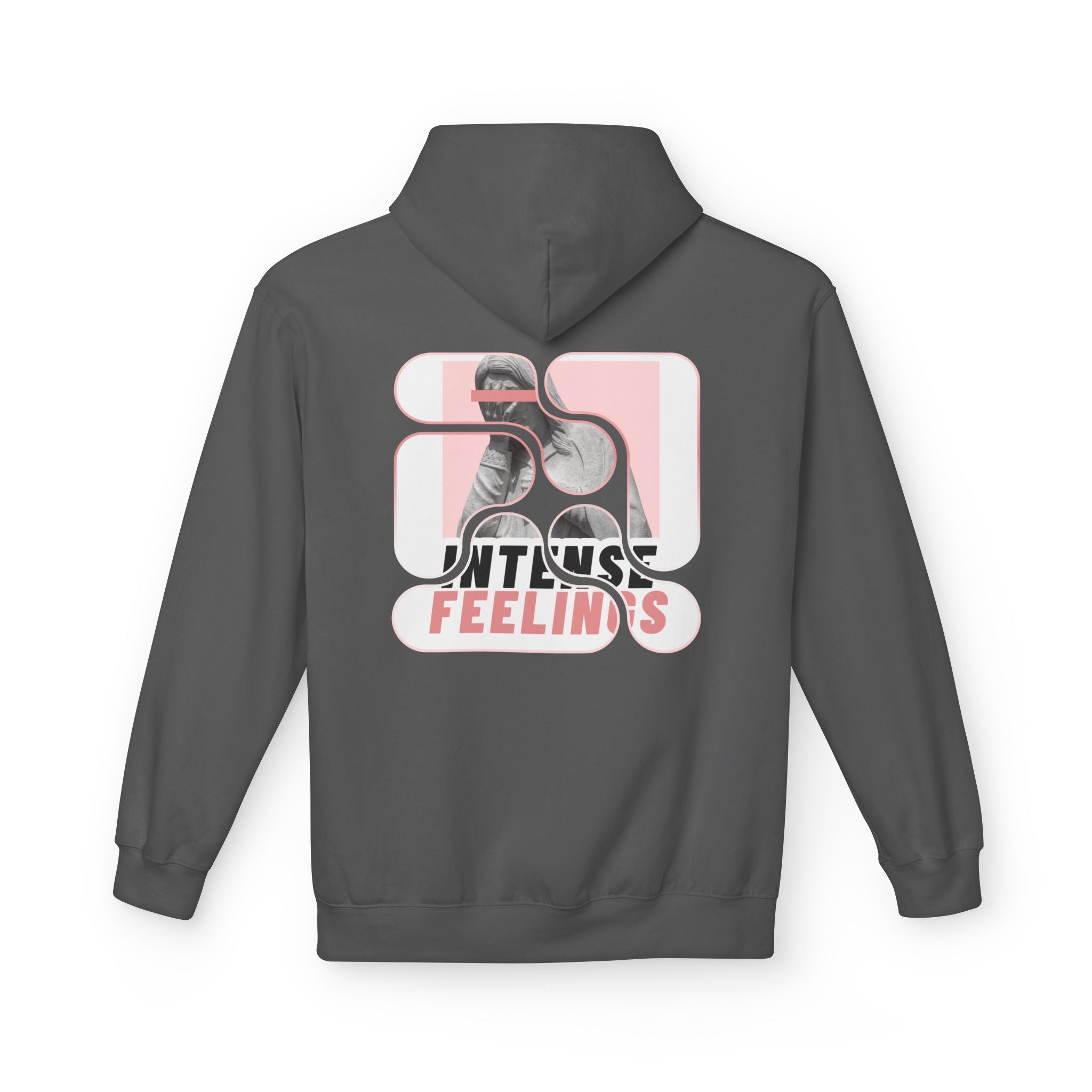 Intense Feelings Unisex Midweight Hoodie - Rose Pink Print