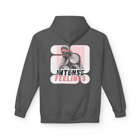 Intense Feelings Unisex Midweight Hoodie - Rose Pink Print