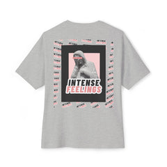 Intense Feelings – Unisex Oversized Boxy Tee - Black/Rose Print