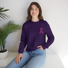 Courage, Strength & Faith – Breast Cancer Awareness Unisex Crewneck Sweatshirt