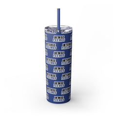 Intense Feelings - Navy Blue Print Skinny Tumbler