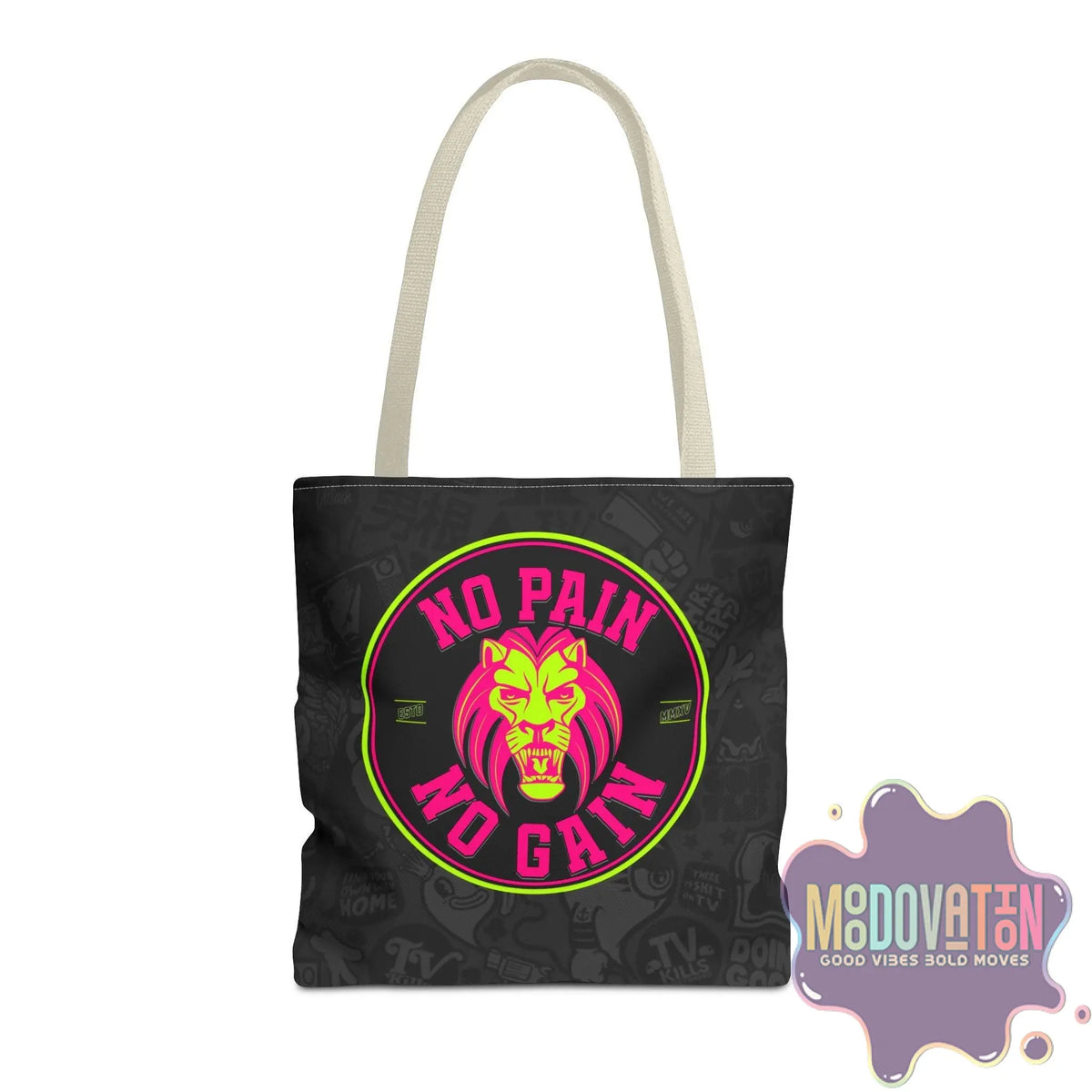 No Pain No Gain Tote Bag - Black - MOODOVATION