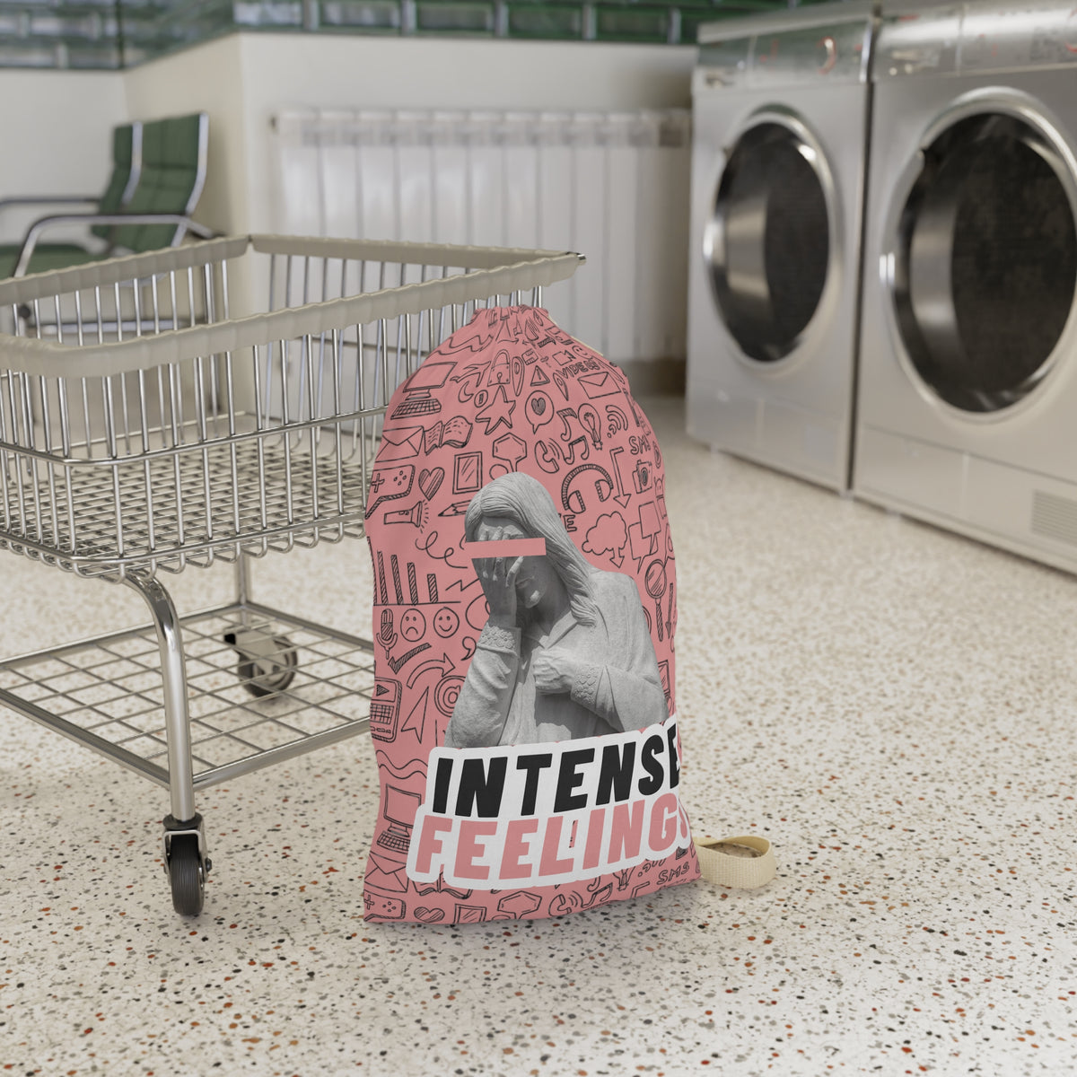 Intense Feelings - Black/Rose Pink Laundry Bag