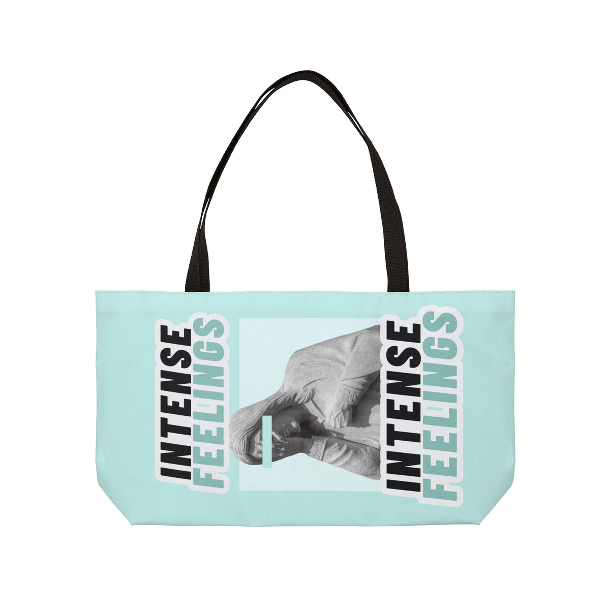 Intense Feelings Weekender Tote Bag - Cyan print