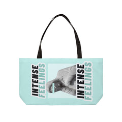 Intense Feelings Weekender Tote Bag - Cyan print
