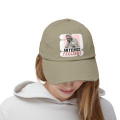 Intense Feelings - Pink Rose Print Vintage Distressed Hat