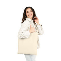 Breast Cancer Awareness Canvas Tote Bag – Courage, Strength & Faith Ribbon