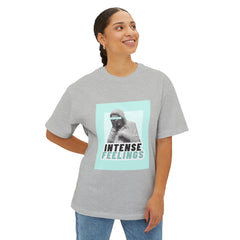 Intense Feelings – Cyan Print Unisex Oversized Tee