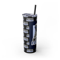 Intense Feelings - Navy Blue Print Skinny Tumbler
