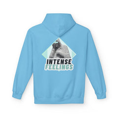 Intense Feelings Unisex Midweight Hoodie - Cyan Print