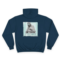 Intense Feelings Champion Unisex Hoodie - Cyan Print