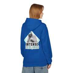 Intense Feelings Unisex Midweight Hoodie - Cyan Print