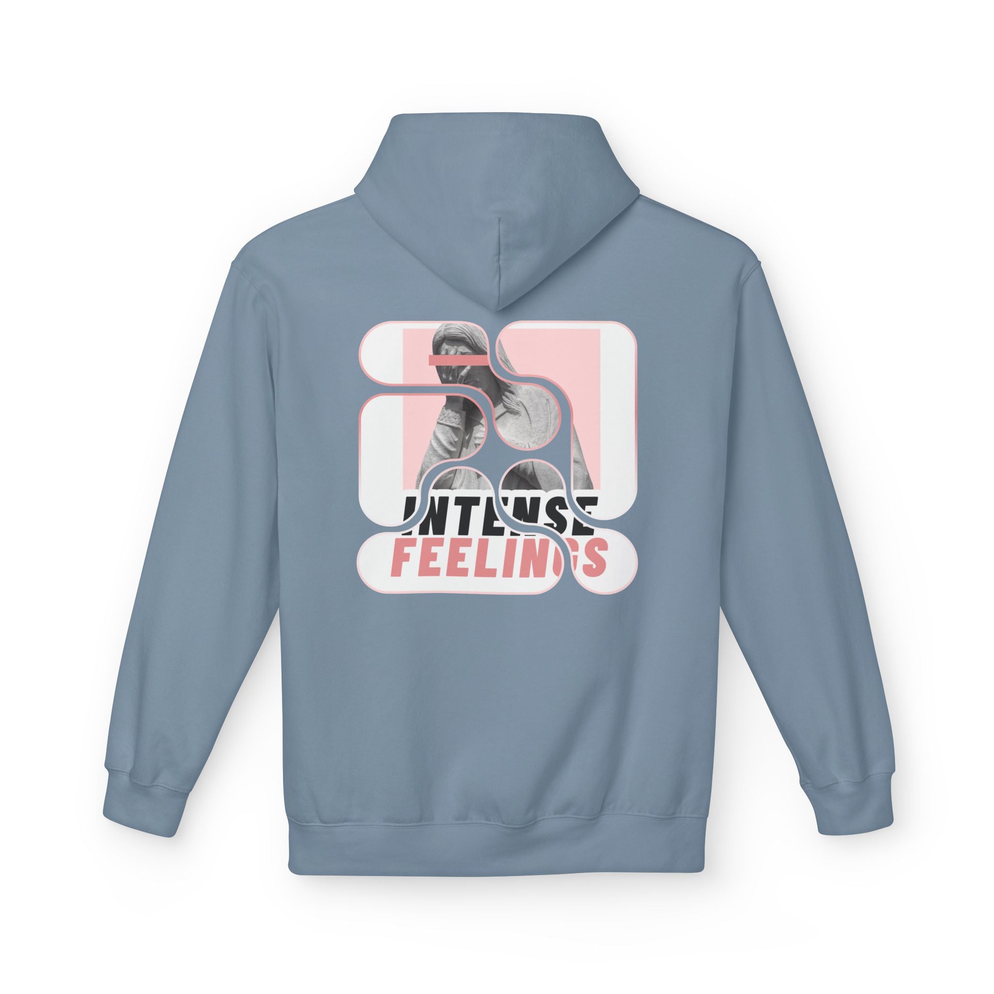 Intense Feelings Unisex Midweight Hoodie - Rose Pink Print