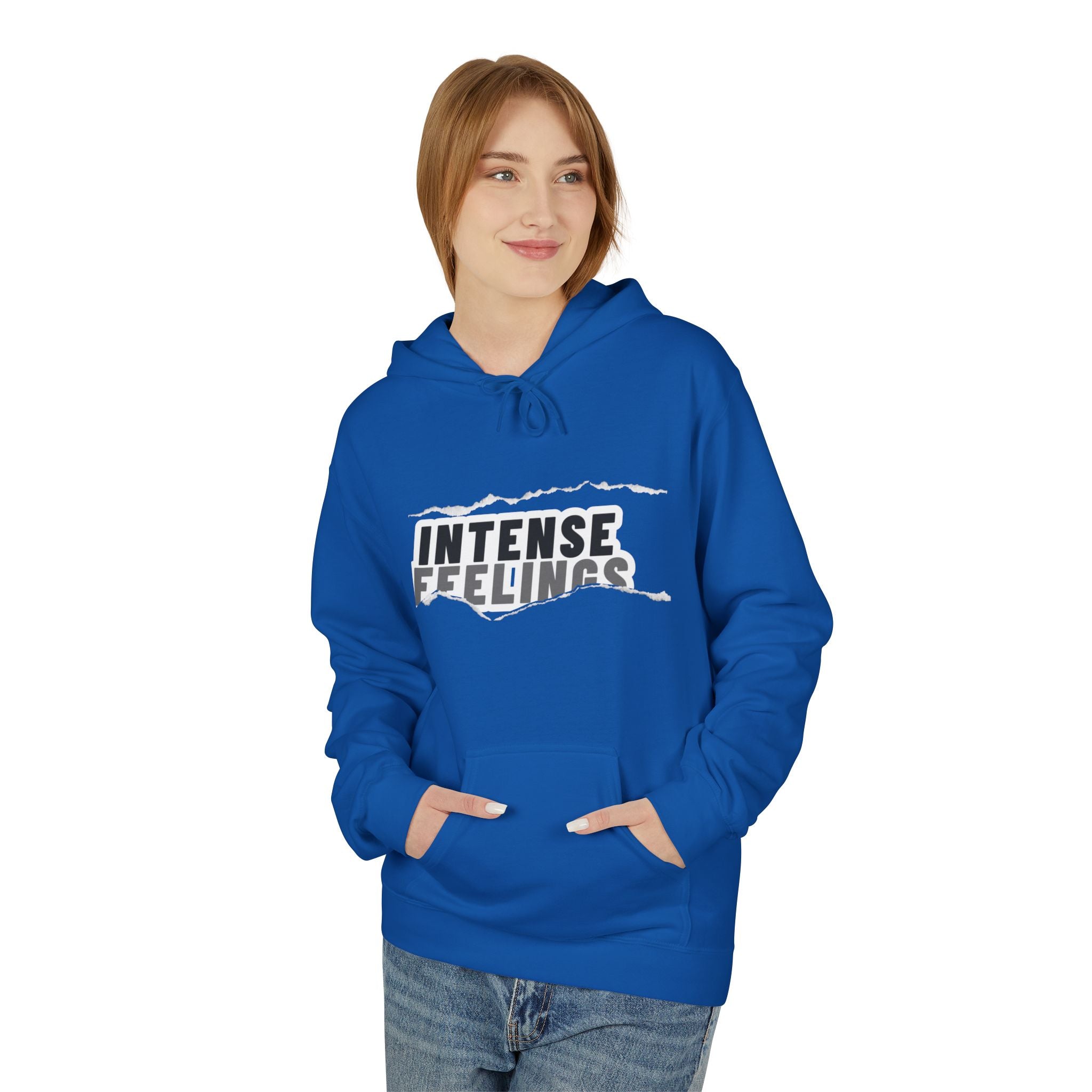 Intense Feelings Unisex Midweight Hoodie - Grey Print