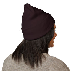 Breast Cancer Awareness Embroidered Beanie – Courage, Strength & Faith Ribbon