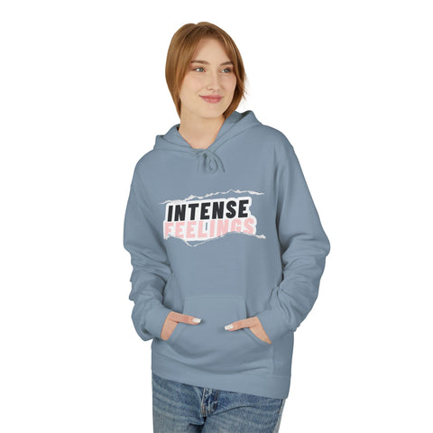 Intense Feelings Unisex Midweight Hoodie - Rose Pink Print