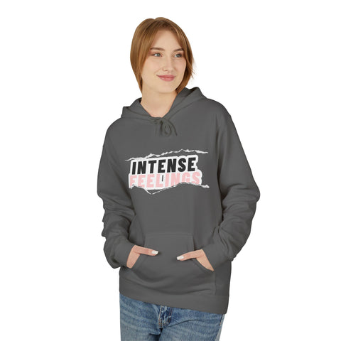 Intense Feelings Unisex Midweight Hoodie - Rose Pink Print