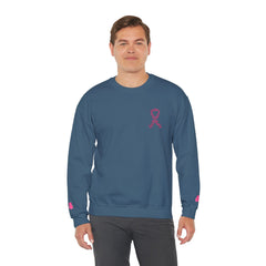 Courage, Strength & Faith – Breast Cancer Awareness Unisex Crewneck Sweatshirt