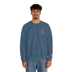Courage, Strength & Faith – Breast Cancer Awareness Unisex Crewneck Sweatshirt