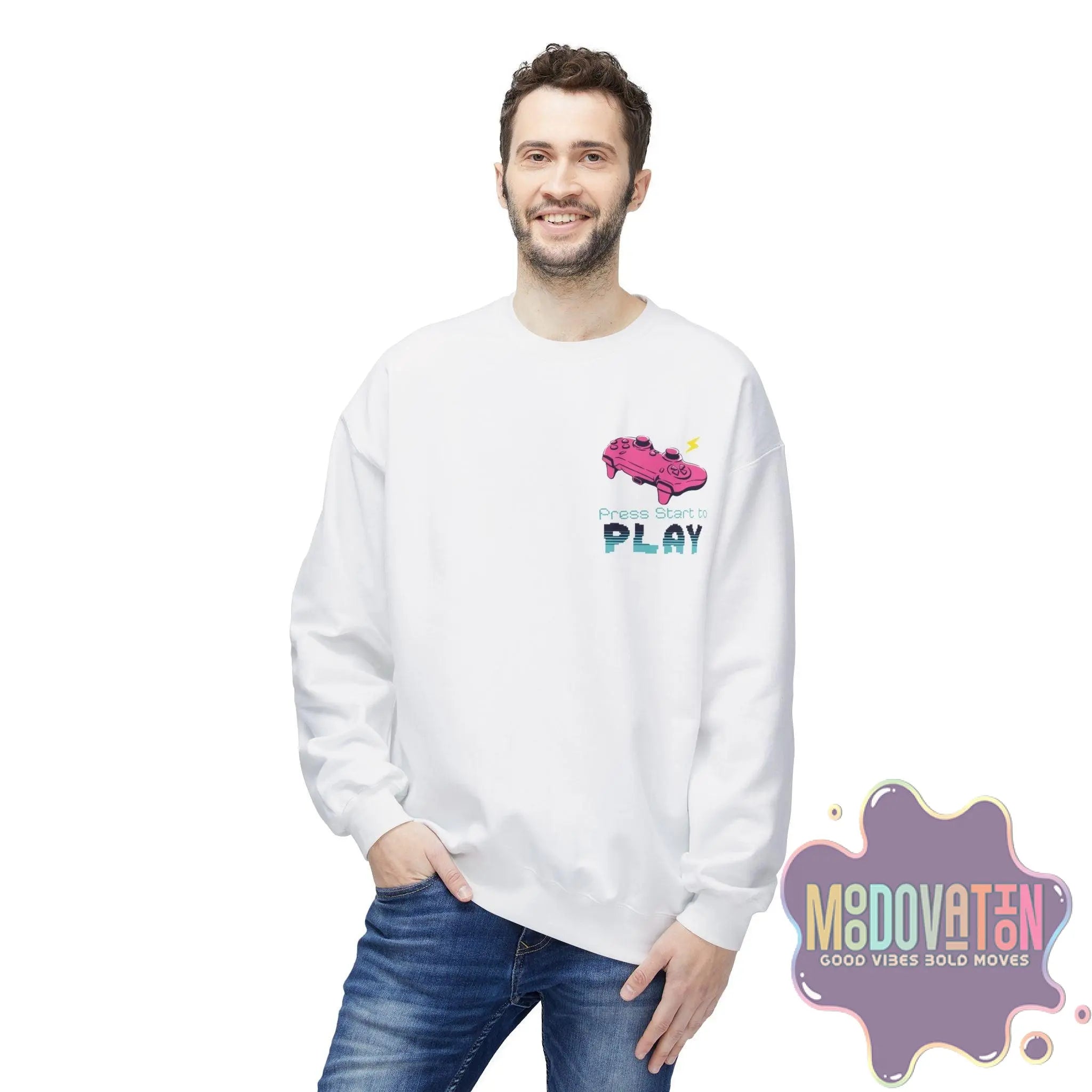 Game Over Unisex Midweight Crewneck Sweatshirt - MOODOVATION